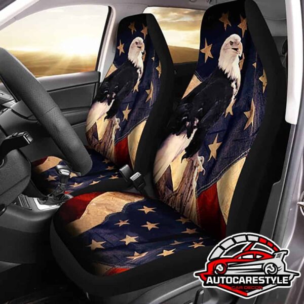 Bald Eagle Car Seat Cover Custom American Flag Car Accessories Car Seat Covers Custom Car Accessories Car Interior Decorations