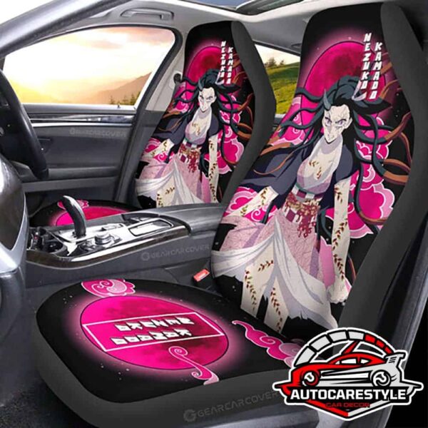 Demon Nezuko Car Seat Covers Custom Demon Slayer Anime Car Seat Covers Custom Car Accessories Car Interior Decorations