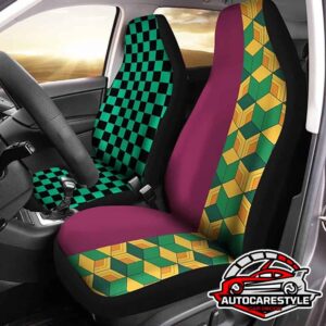 Demon Slayer Tanjiro And Giyuu Car Seat Covers Custom Uniform Anime Car Accessories Car Seat Covers Custom Car Accessories Car Interior Decorations