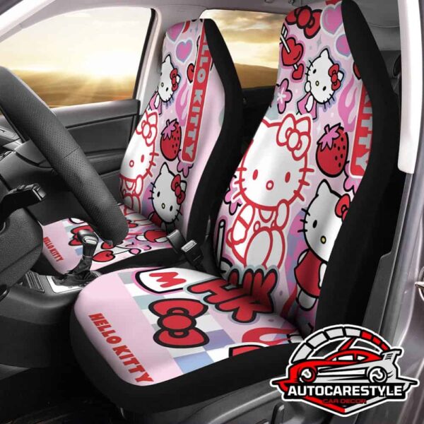 Easy to Install Hello Kitty Racing Sticker Car Seat Covers Car Accessories