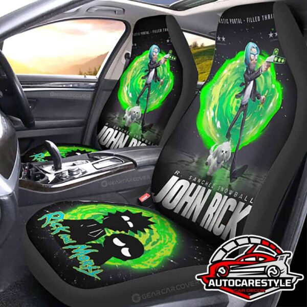 Easy to Install Rick And Morty John Wick Version Car Seat Covers Seat Protectors