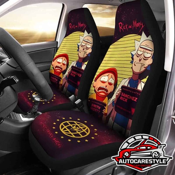 Soft Touch Material Rick And Morty Funny Cartoon Front And Back Car Seat Covers Car Seat Covers