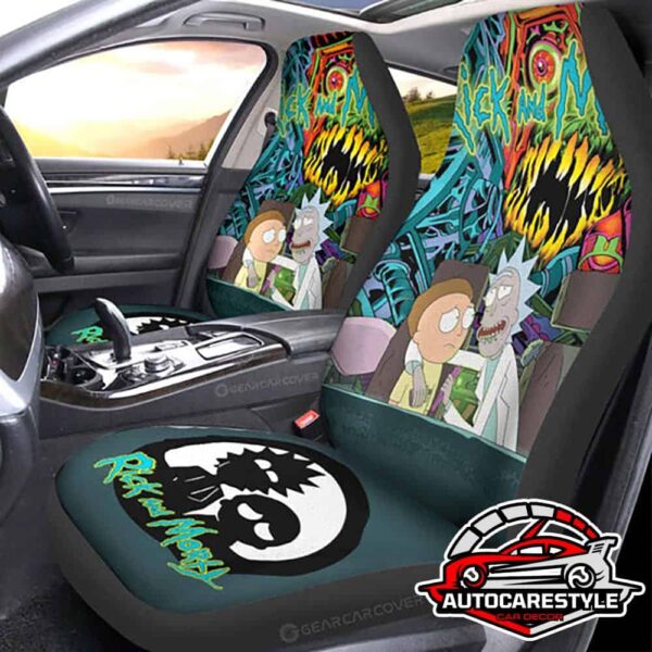 Sporty Look Rick And Morty Funny Cartoon Heated Seat Covers Car Seat Covers